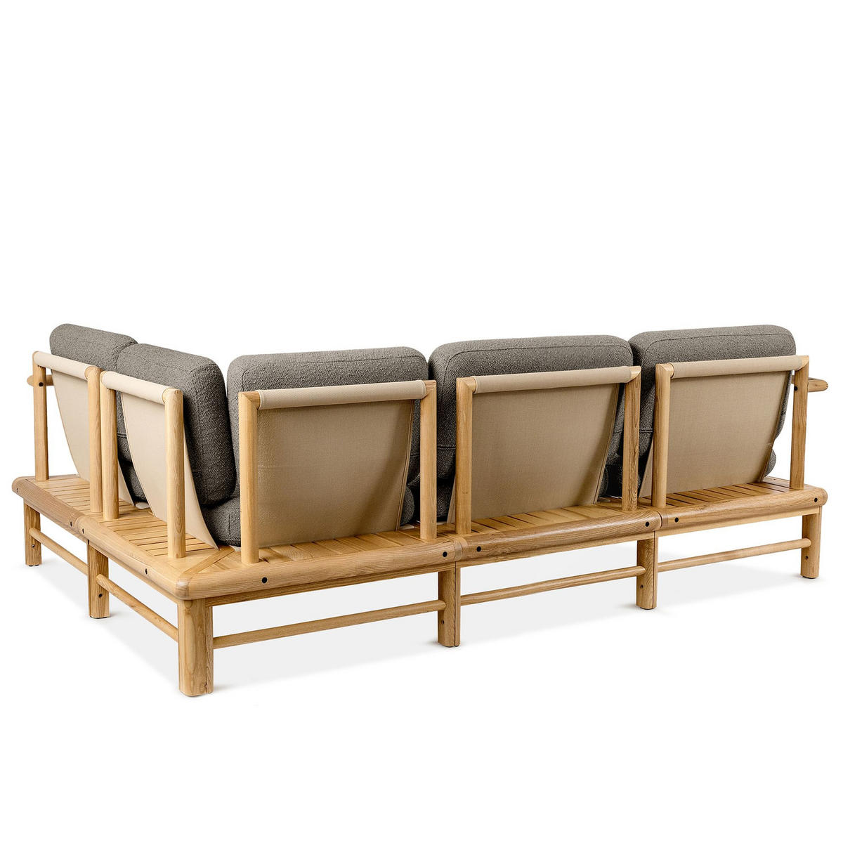 LOUNGESOFA ATREDA rechts - Grau, Holz/Textil (230/74/160cm) - KONSIMO®