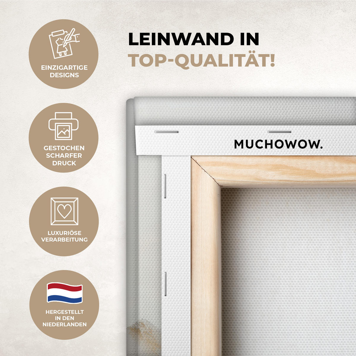 LEINWANDBILD Hügel - Abstrakt - Kreuz - Christentum Room Decor 30x40 cm - Beige, Textil (30/40cm) - MuchoWow