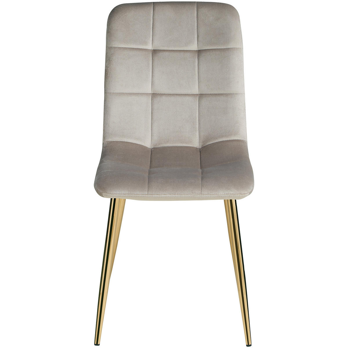 STUHL-SET 2 Stück in Stahl Samt Creme Gold - Goldfarben/Creme, Textil/Metall (43/88/50cm) - Homestyle4u
