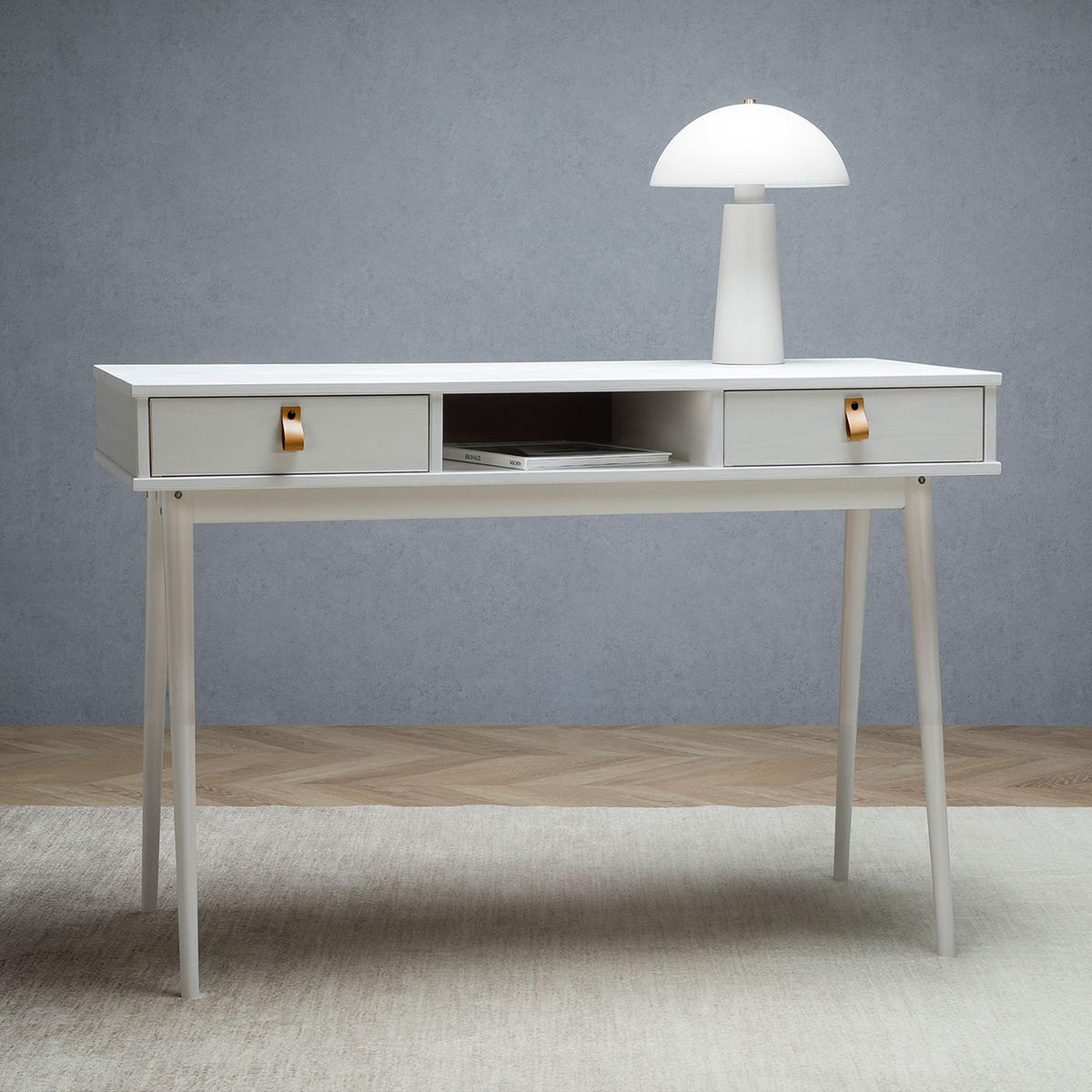 SCHREIBTISCH KIM - Weiß, Holz (50/110/76cm) - IDIMEX
