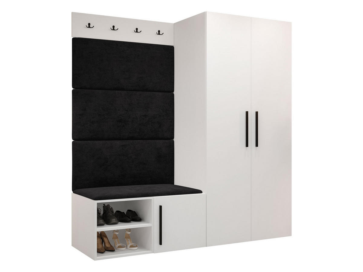 GARDEROBEN-SET Medi I - Anthrazit/Schwarz, Holzwerkstoff/Kunststoff (80/191/50cm) - MIRJAN24