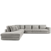 ECKSOFA XL links VERUS - Hellgrau, Holz/Holzwerkstoff (377/328cm) - KONSIMO®