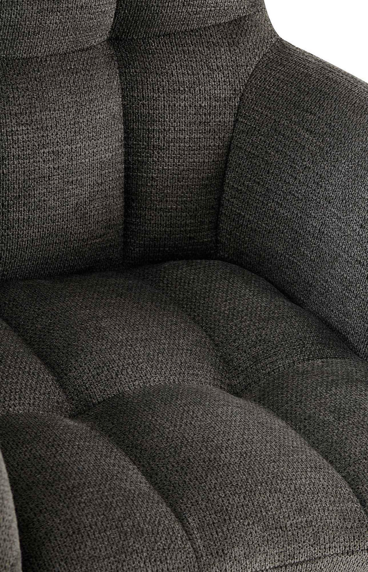 ARMLEHNENSTUHL 2er Set Stoff Dunkelgrau - Dunkelgrau/Schwarz, Textil/Metall (59/87/59cm) - CLP