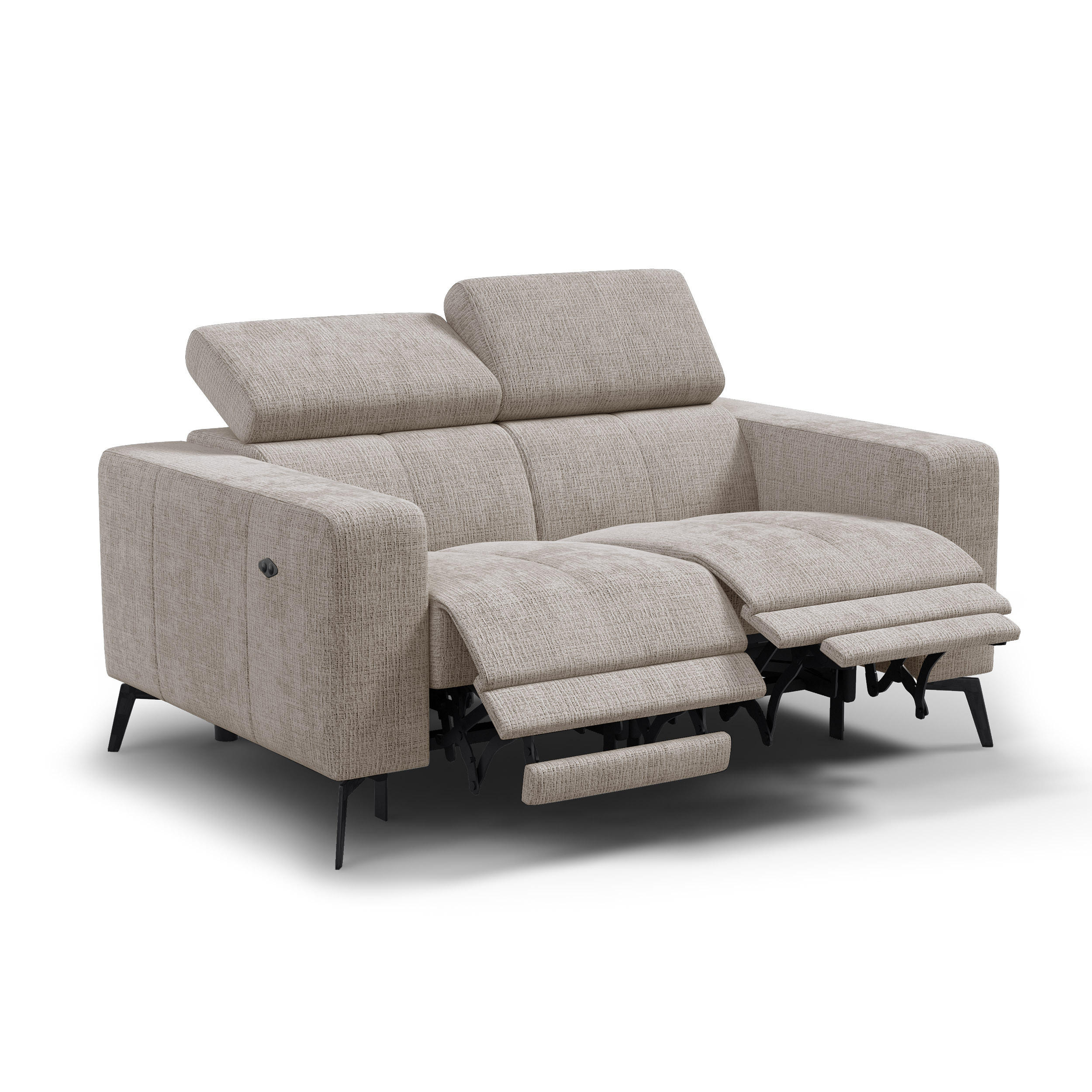RELAXSOFA MORELLO 2-Sitzer, beige, 2 x Relax Zero Gravity - Beige, Holz/Textil (164/82/103cm) - Courtois Laville