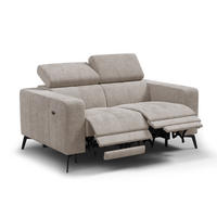 RELAXSOFA MORELLO 2-Sitzer, beige, 2 x Relax Zero Gravity - Beige, Holz/Textil (164/82/103cm) - Courtois Laville