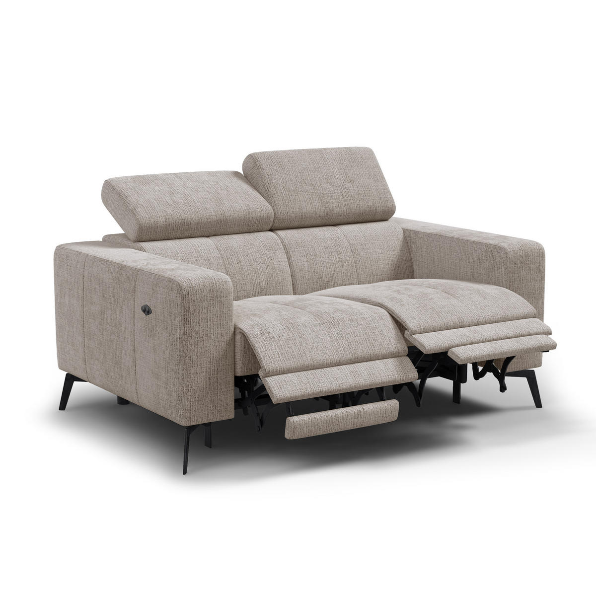 RELAXSOFA MORELLO 2-Sitzer, beige, 2 x Relax Zero Gravity - Beige, Holz/Textil (164/82/103cm) - Courtois Laville