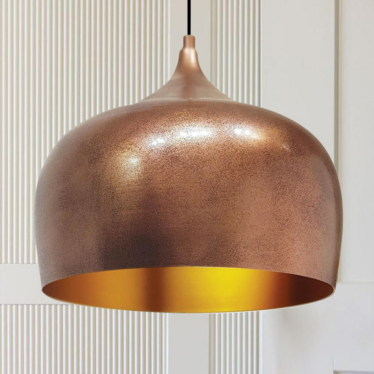 PENDELLEUCHTE Kreis 30/30 - Kupferfarben, Metall (30/30/27cm) - Bamyum
