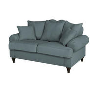 SOFA grau Landhaus, Couch 2-Sitzer 170 cm - Grau, Holz/Textil (170/95/100cm) - Furn.Design