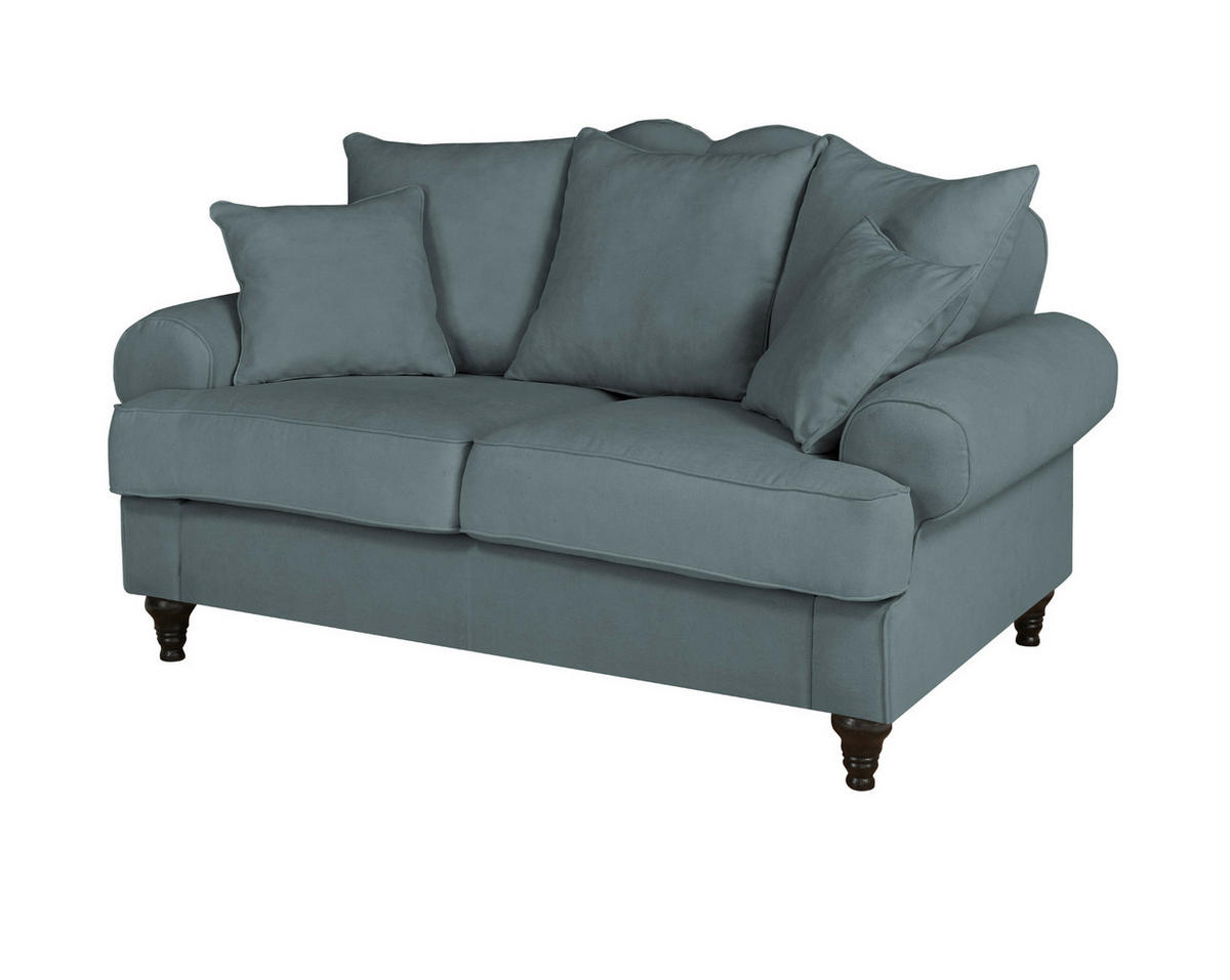 SOFA grau Landhaus, Couch 2-Sitzer 170 cm - Grau, Holz/Textil (170/95/100cm) - Furn.Design
