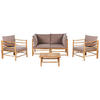 LOUNGE SET 4-Sitzer Bambusholz hellbraun 3-teilig Auflagen taupe Cerreto - Taupe, Holz - Beliani
