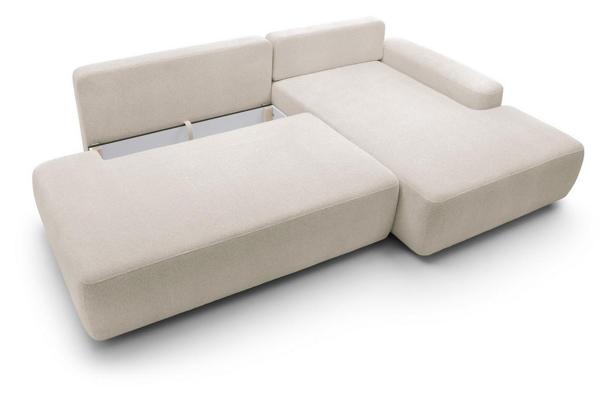 ECKSOFA 275 cm mit Schlaffunktion Orea O, Rechts, Beige - Beige, Holz (164/276cm) - Emporius