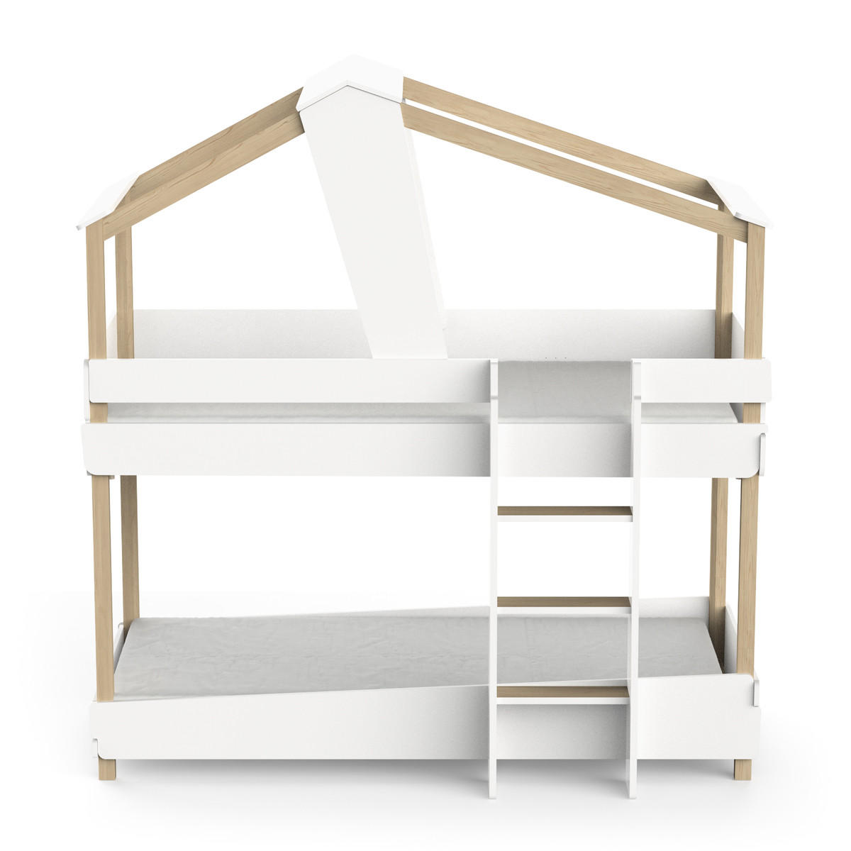 ETAGENBETT 90x200 H214 cm - TIMBER - Weiß, Holzwerkstoff (200/90cm) - Calicosy