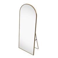 STEHSPIEGEL 77x177cm Gold Aluminiumrahmen Bogenform Wand & Stand - Gelb, Glas (2/177/77cm) - SHOPENTRA