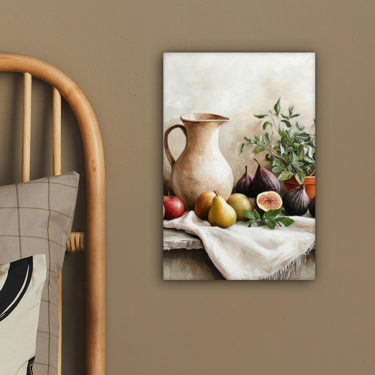 LEINWANDBILD Obst - Kräuter - Ländlich 20x30 cm - Naturfarben, Textil (20/30cm) - MuchoWow