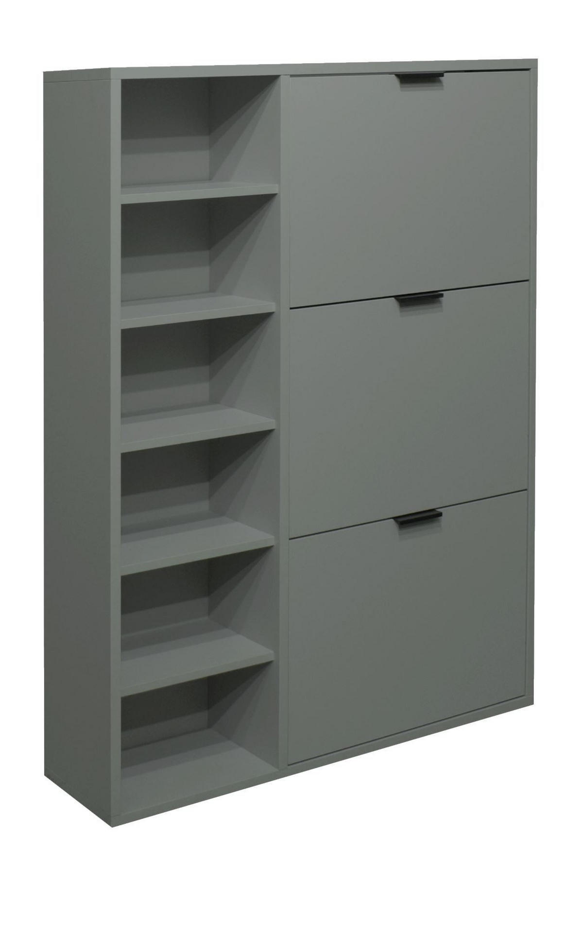 SCHUHSCHRANK Erna 95x25x126 Pinie Green matt Lack - Grün, Holzwerkstoff (95/126/25cm) - 58aufmkessel