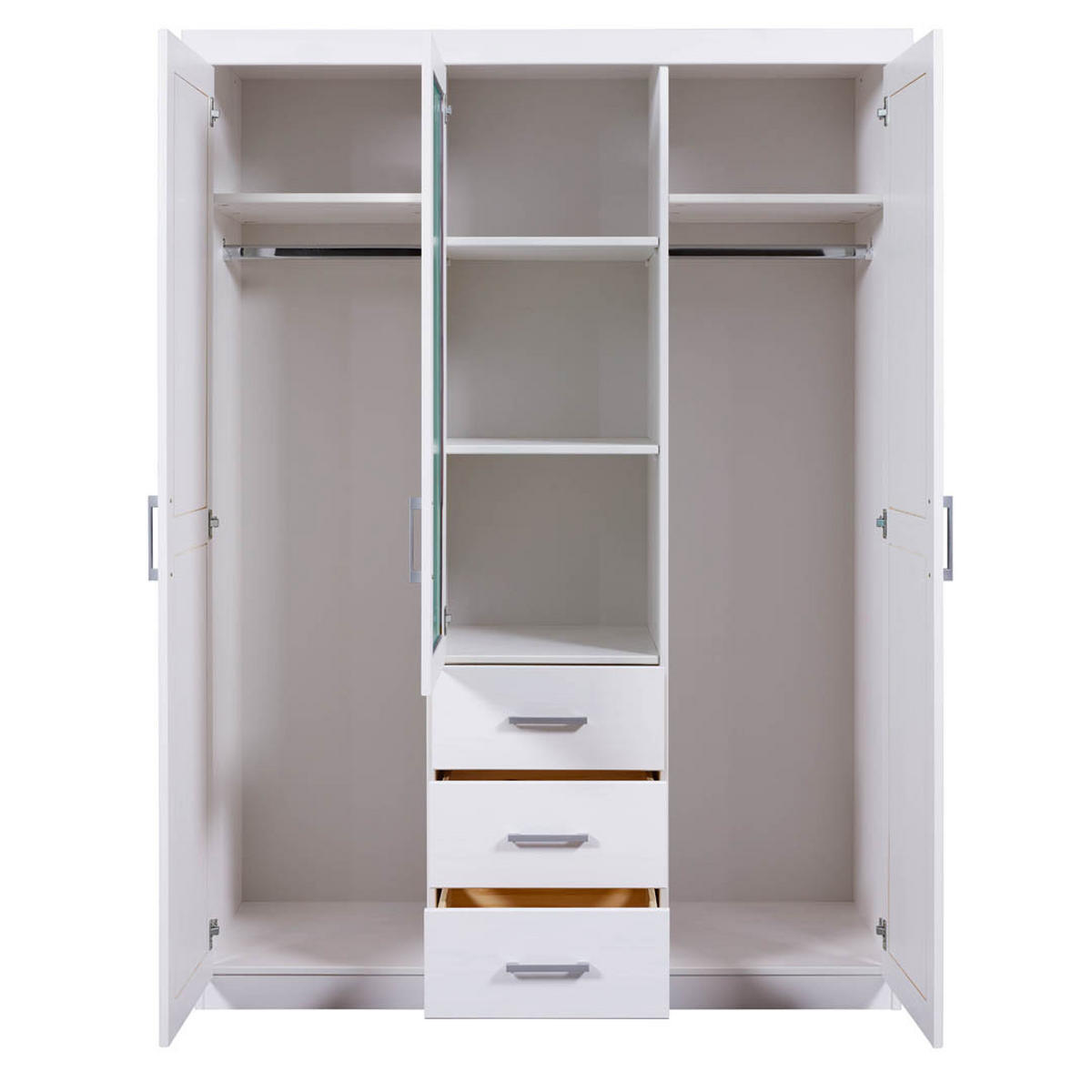 KLEIDERSCHRANK weiß - Weiß, Holzwerkstoff (140/190/55cm) - ebuy24