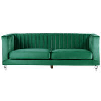 3-SITZER-SOFA Samtstoff Grün Arvika - Grün, Textil (204/75/78cm) - Beliani