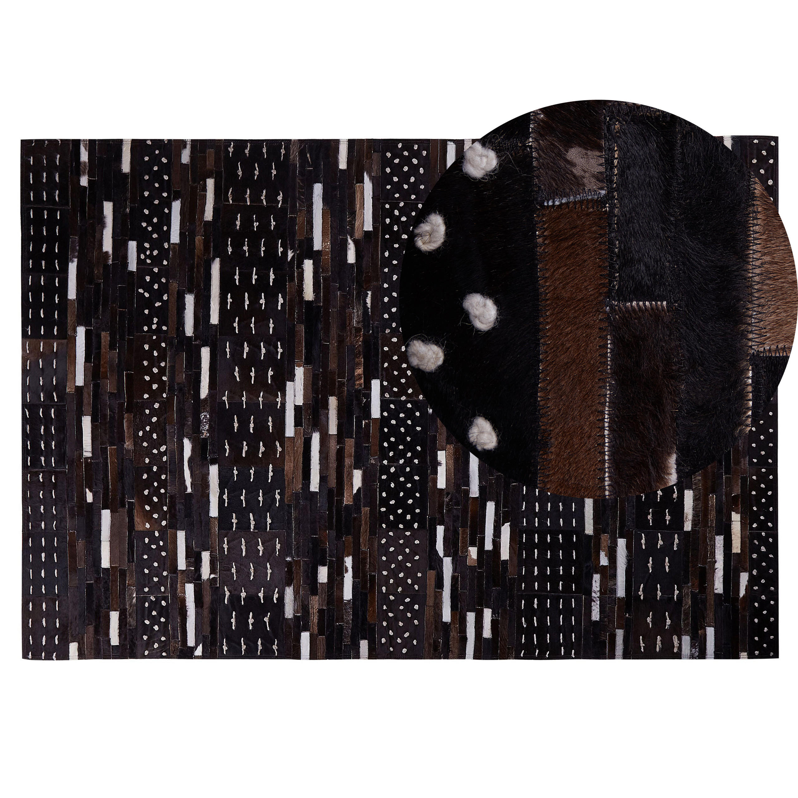 KURZFLOR-TEPPICH Akseki 200/140 cm - Braun, Fell (140/200cm) - Beliani