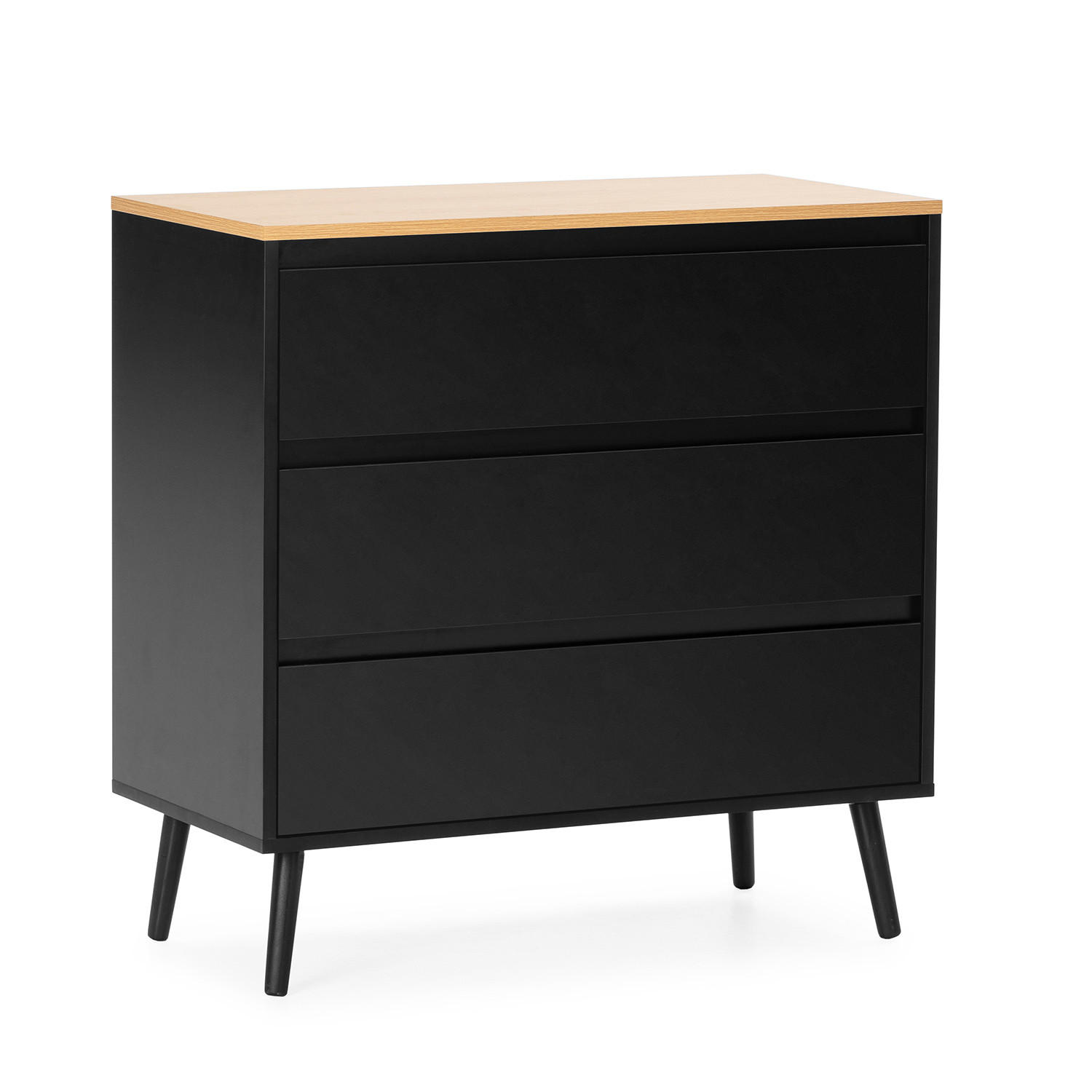 KOMMODE 80/80/40 Desi schwarze Farbe - Schwarz, Holzwerkstoff (80/80/40cm) - VS Venta-stock