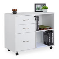 ROLLCONTAINER - Silberfarben/Schwarz, Holzwerkstoff/Kunststoff (80/66/40cm) - Relaxdays
