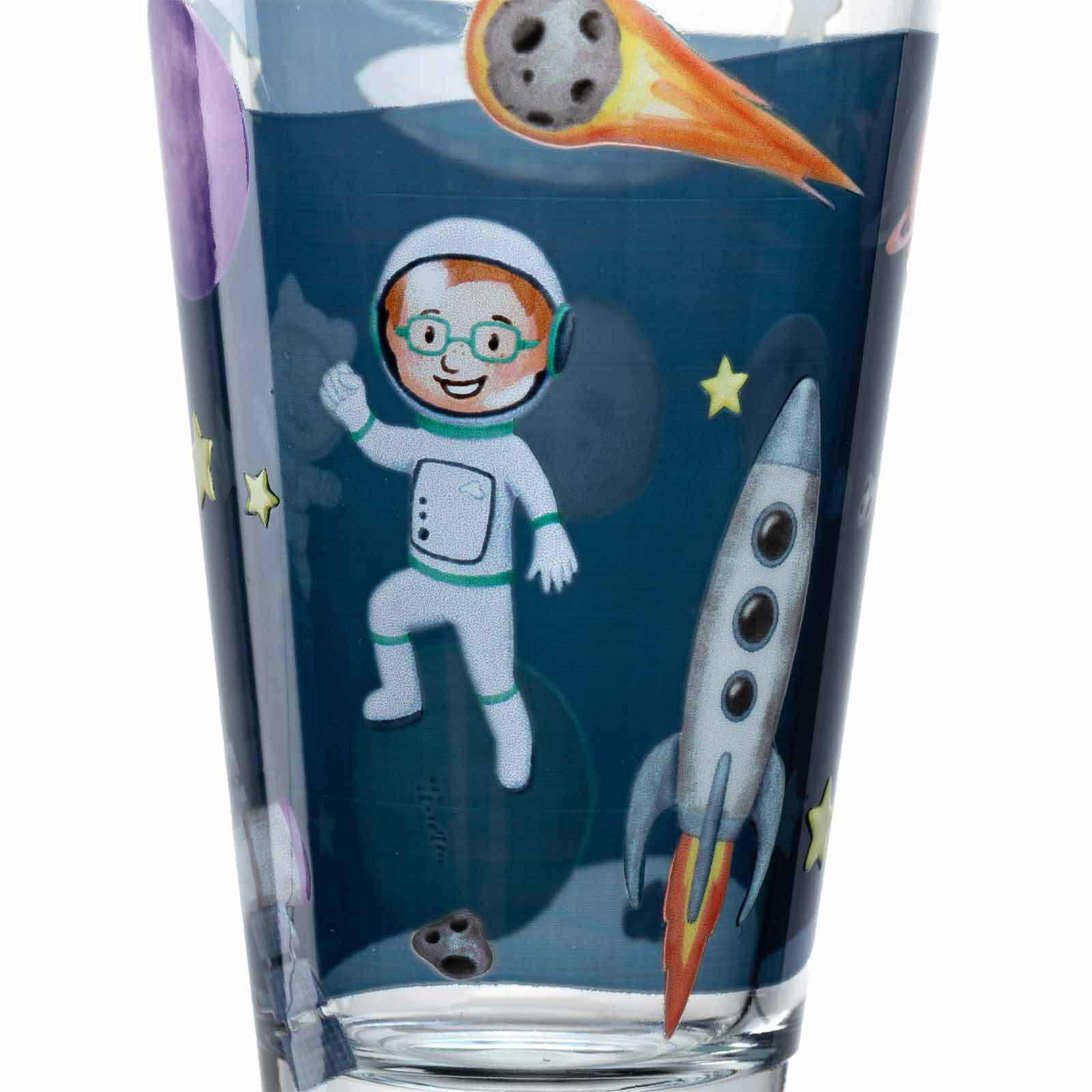 KINDERBECHER Bambini Avventura Weltall 215 ml & 300 ml 2er Set - Blau, Glas (0.001L) - Leonardo Living