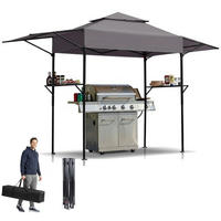 GRILLPAVILLON faltbar 380 x 100 x 240 cm Anthrazit - Anthrazit, Metall (100/240/380cm)
