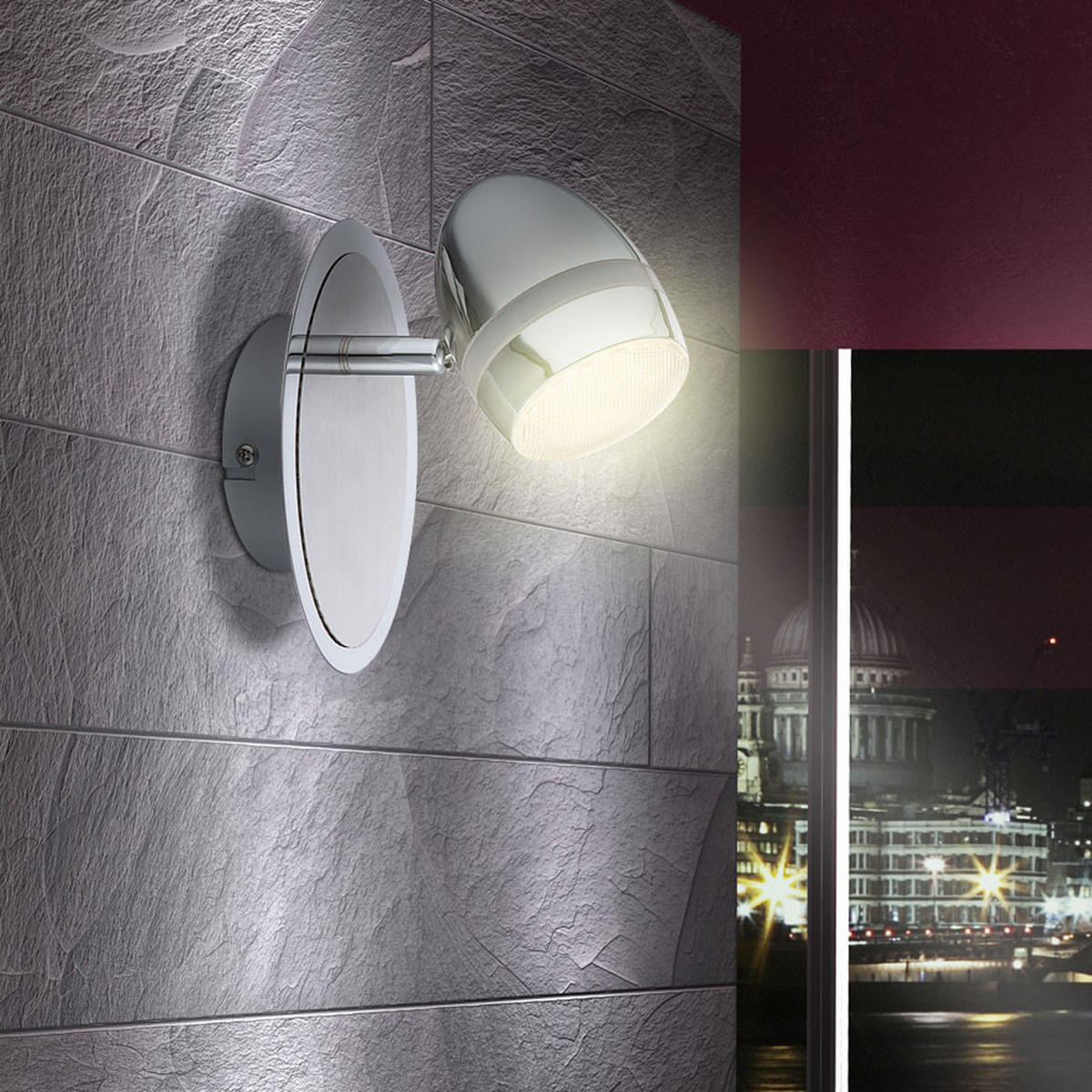 LED WANDLEUCHTE STARLIGHT Silber matt - Silberfarben, Metall (9/15/14cm) - Globo Lighting