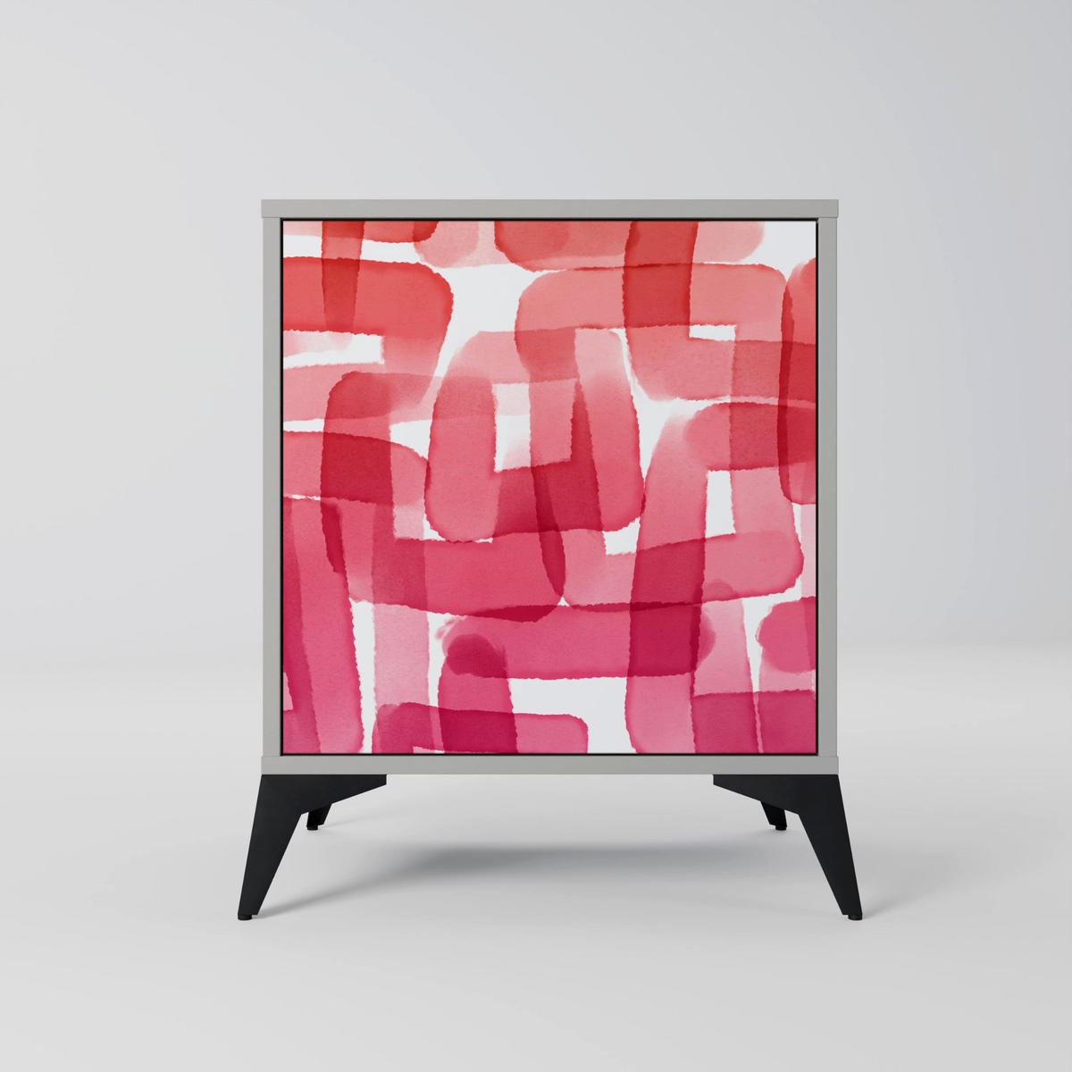 SIDEBOARD KALEIDOSCOPIC CUBISM, Grau, 57,5x42x57,5 cm, Ohne Füße - Multicolor/Grau, Holzwerkstoff (57.5/57.5/42cm) - SpaceRebels