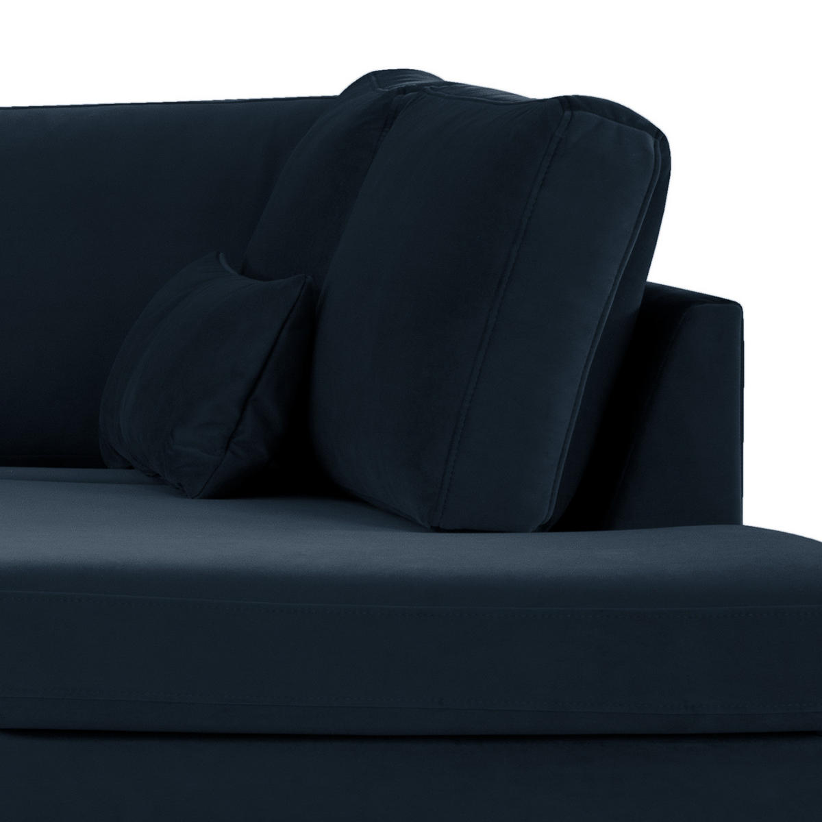 WOHNLANDSCHAFT mit Longchair - Eichefarben/Dunkelblau, Eichenholz/Textil (371/81/219cm) - home24