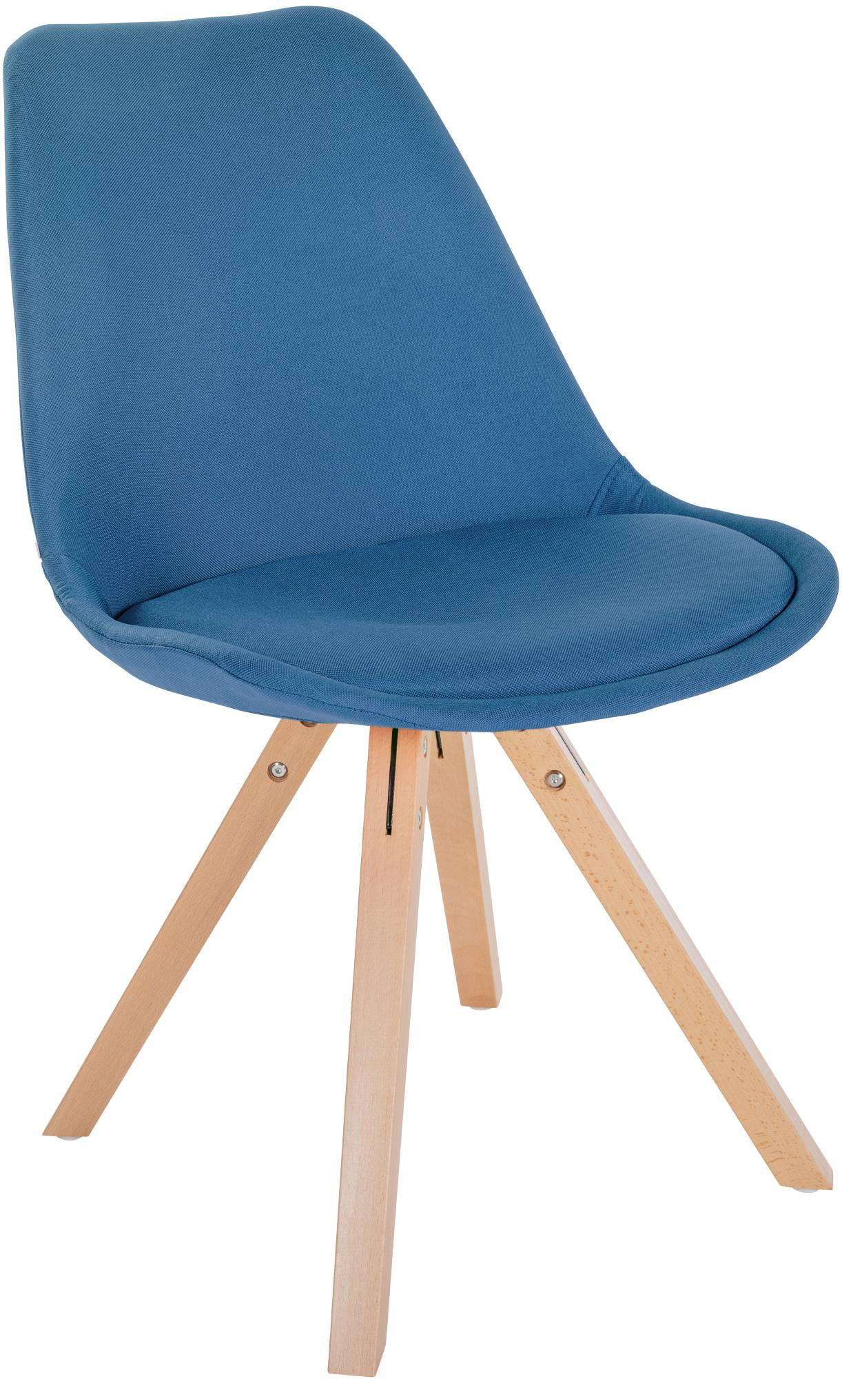 STUHL Stoff blau - Blau/Naturfarben, Holz/Textil (48/81/54cm) - CLP