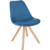 STUHL Stoff blau - Blau/Naturfarben, Holz/Textil (48/81/54cm) - CLP