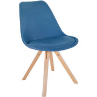 STUHL Stoff blau - Blau/Naturfarben, Holz/Textil (48/81/54cm) - CLP