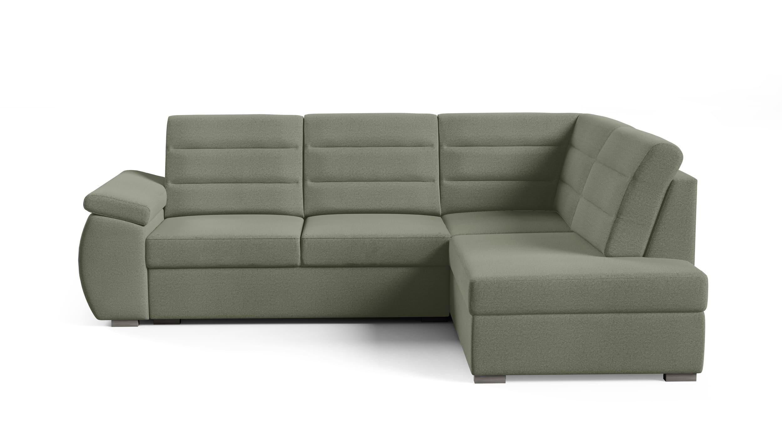 ECKSCHLAFSOFA - Ecksofa Gardenia - Khaki -Rechts - Grün, Holzwerkstoff (264/190cm) - Möblo