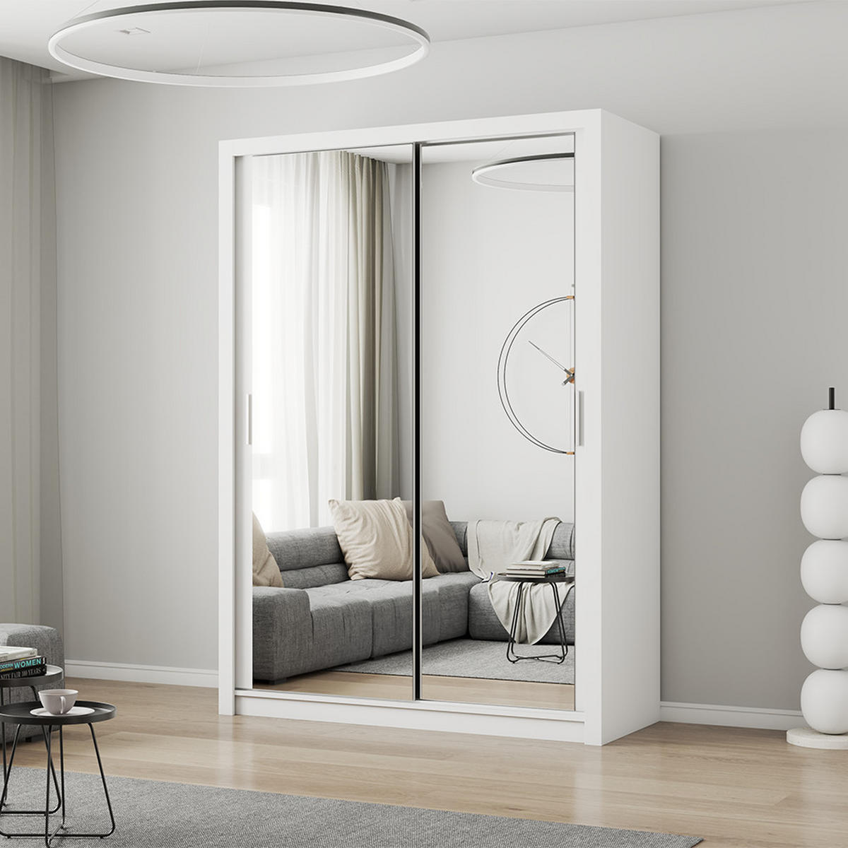 SKŘÍŇ s otočnými dveřmi Milan 150 cm 150/215/64 cm, 2dveřová, bílý - bílá, kompozitní dřevo (150/215/64cm) - imoebel24