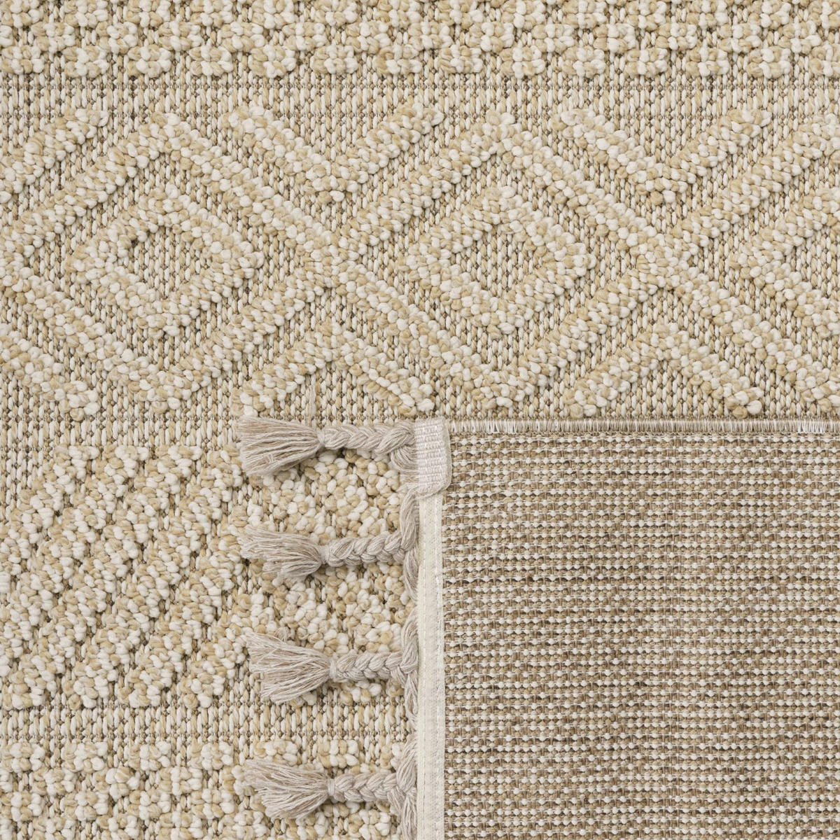 KURZFLORTEPPICH, mit Struktur, Florhöhe 7 mm, Creme, 240 x 340 cm - Beige, Textil (340/240cm) - KADIMA DESIGN