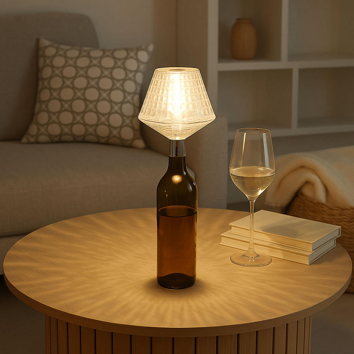 LED TISCHLEUCHTE Kristalloptik Klar - Klar, Kunststoff (12/12/15.5cm) - Globo Lighting