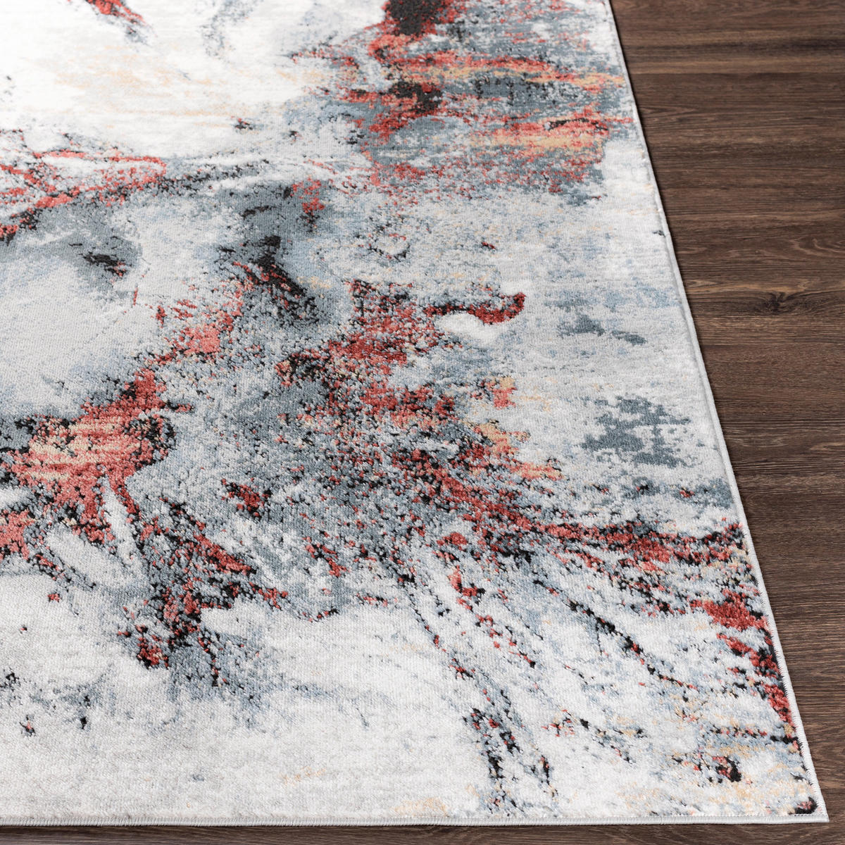 KURZFLORTEPPICH Emma 160/220 cm Grau - Rot/Grau, Textil (160/220cm) - LIVABLISS