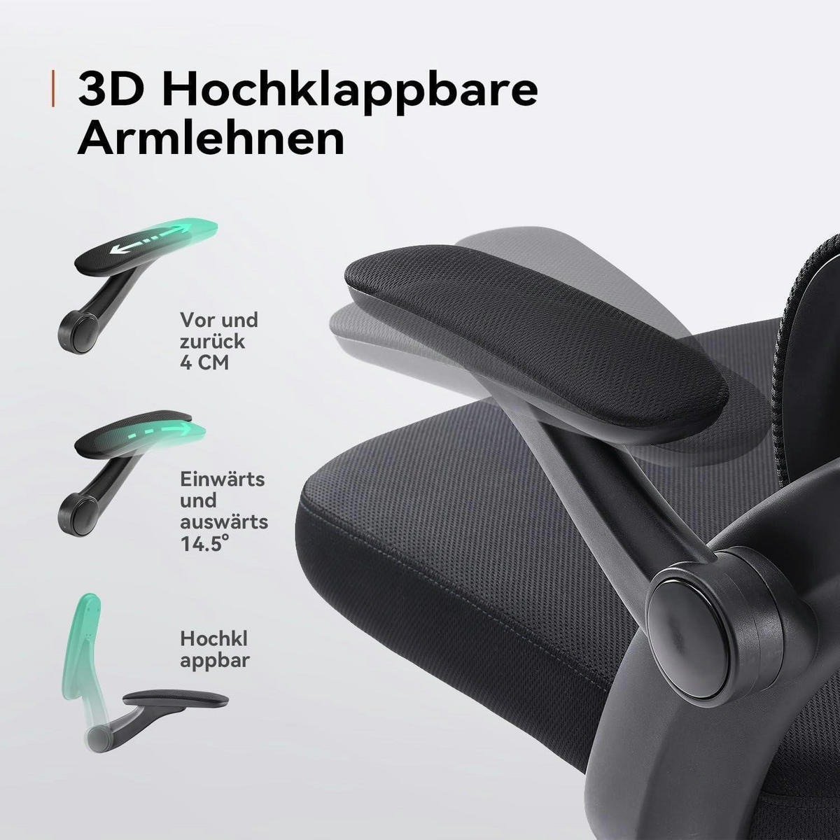 BÜROSTUHL M102C Ergonomisch mit Lendenwirbelstütze Schwarz - Schwarz, Textil (65/126/75cm)