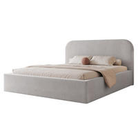 POLSTERBETT FUZZI 180x200 cm Grau Bouclé (Stoff Now or Never) - mit Bettkasten und Lattenrost - Grau, Holzwerkstoff/Textil (180/200cm) - Ravio