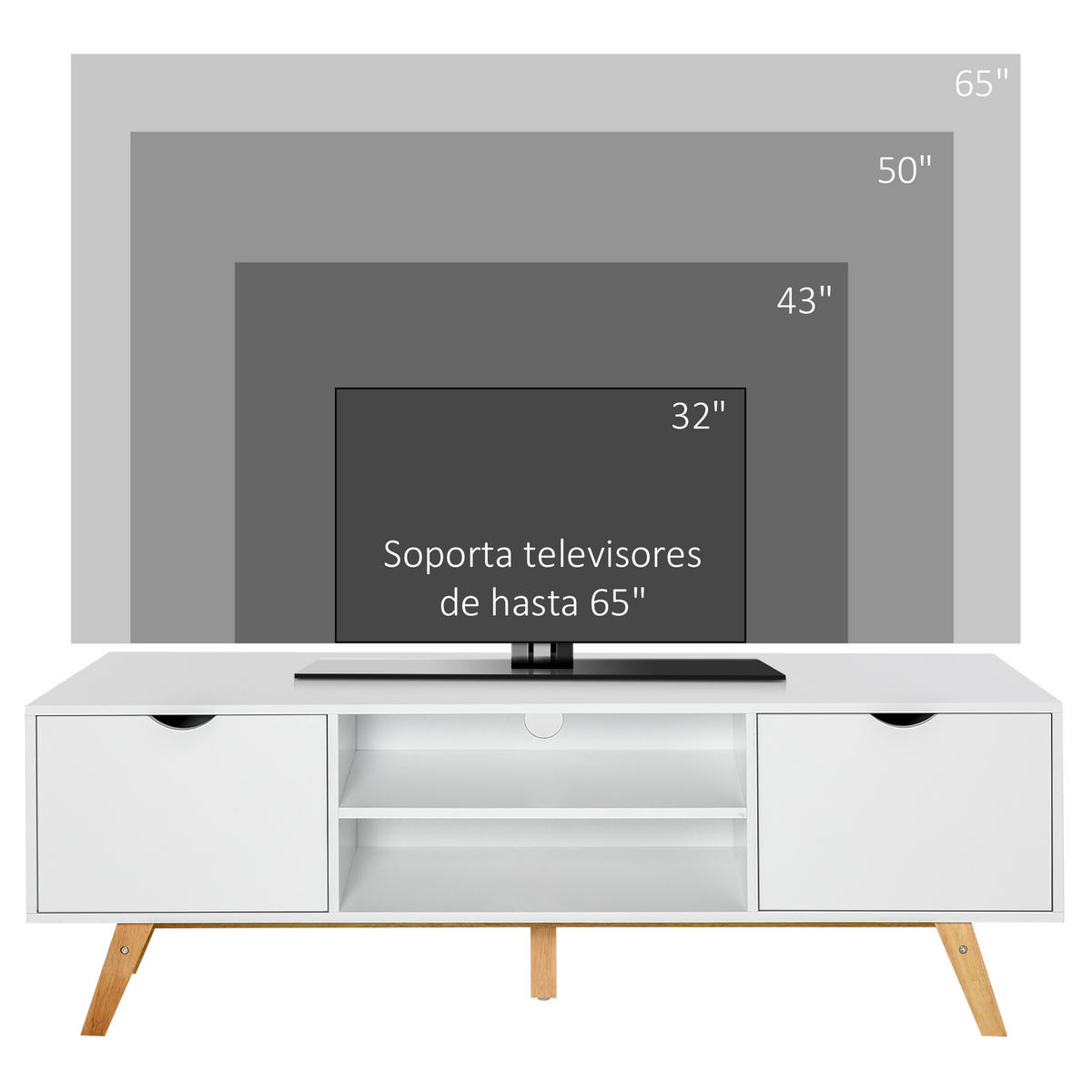 TV-MÖBEL Weiß 1 Stück - Weiß, Holzwerkstoff (150/50/39cm) - GiPP