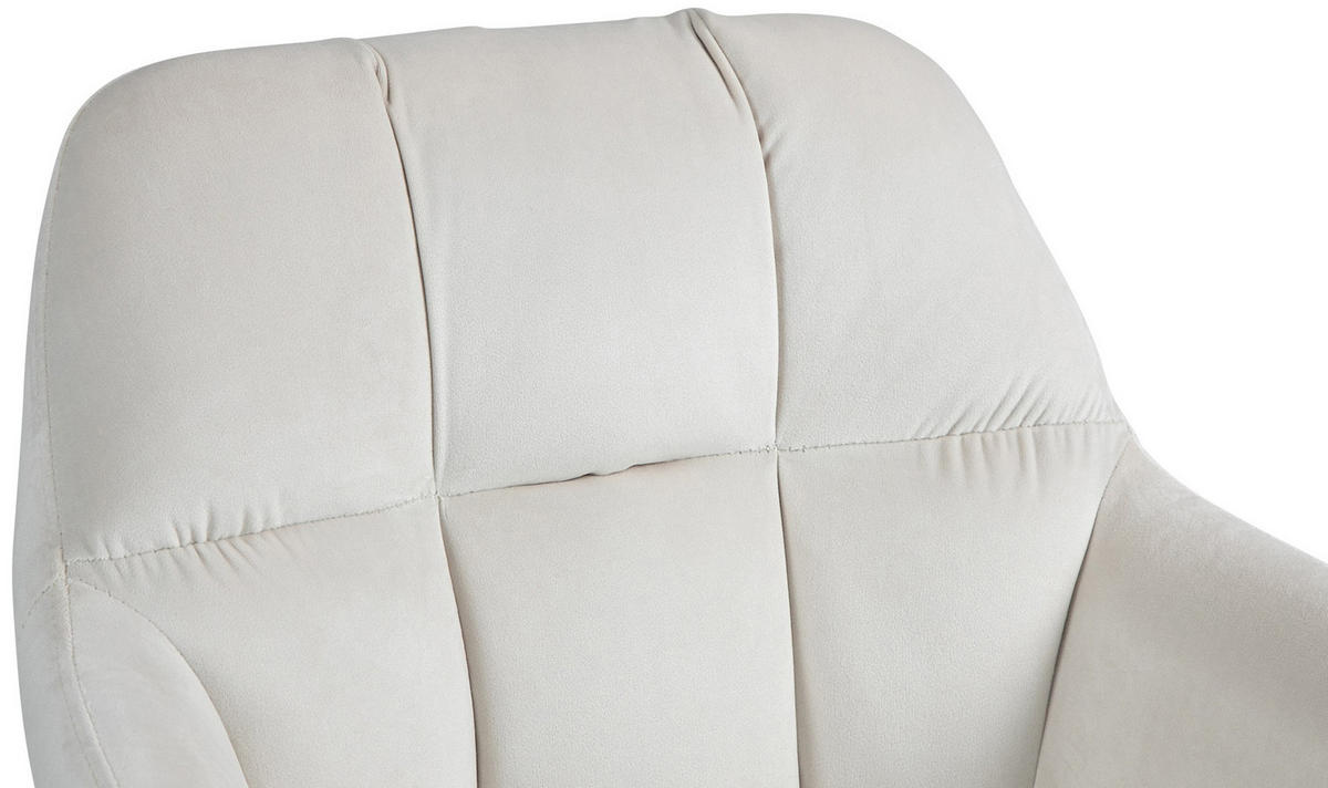 BARHOCKER Nardo Samt weiß creme - Naturfarben/Weiß, Textil/Metall (57/118/59cm) - TPFLiving