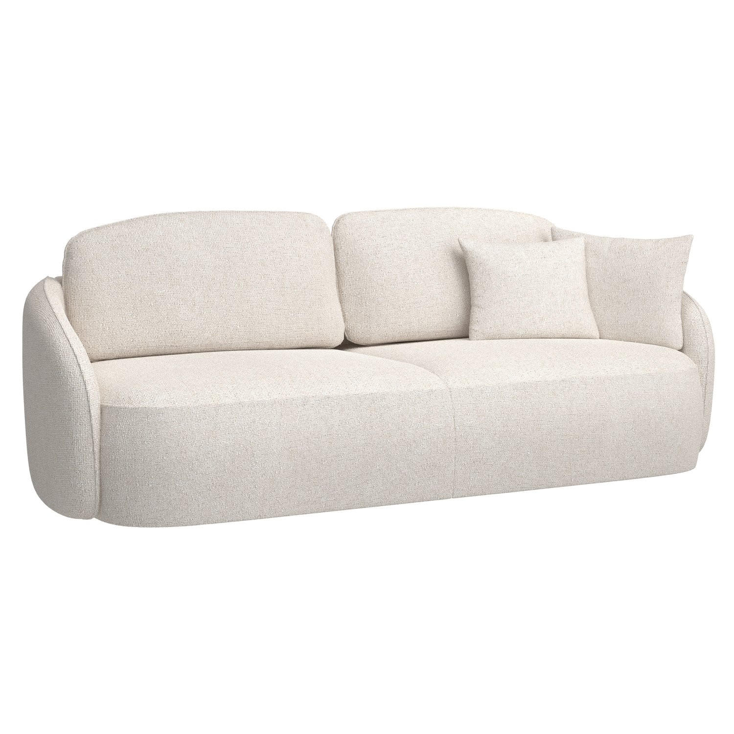 3-SITZER-SOFA Savoy Cremeweiß mit Schlaffunktion - Creme/Schwarz, Kunststoff/Textil (254/96/105cm) - Selsey