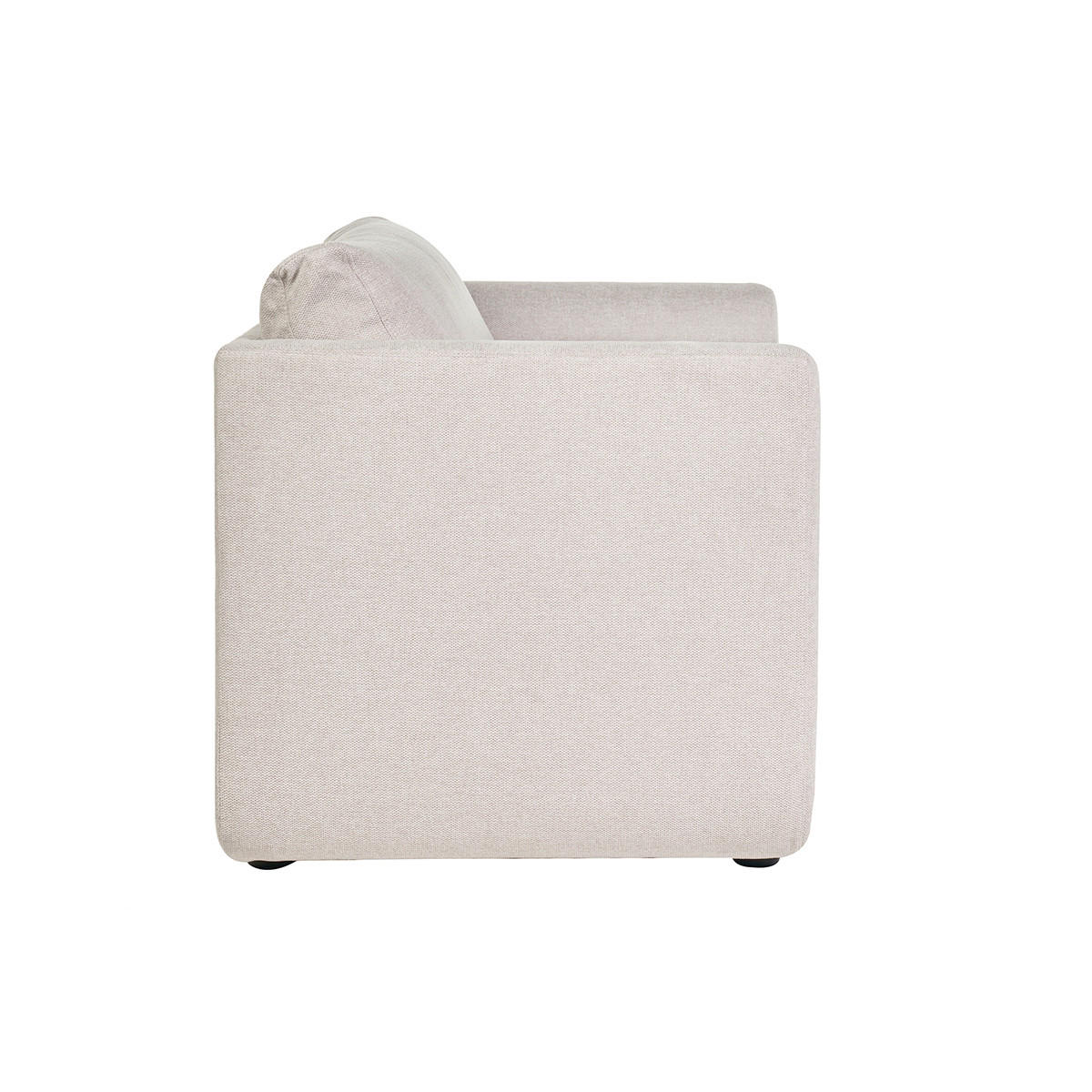 SCHLAFSOFA 2-Sitzer Beigefarben Samteffekt LEON - Creme, Textil (71/78/147cm) - Miliboo