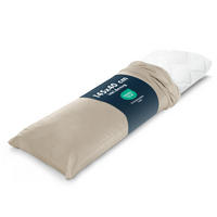 SEITENSCHLÄFERKISSEN mit Bezug 40x145cm - Beige/Weiß, Textil (40/145cm) - Blumtal
