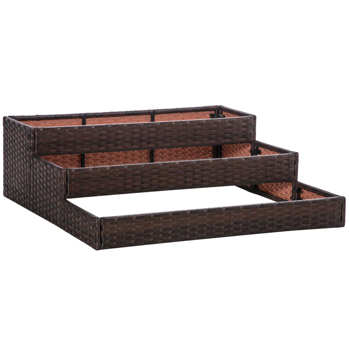 HOCHBEET, 3-stufiges Beet ohne Boden, 120 x 120 x 40 cm, Grau - Multicolor, Holzwerkstoff (120/40/120cm) - FORIOUS