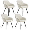 ESSZIMMERSTUHL 4er Set Marilyn 58 x 62 x 82 cm creme/schwarz - Creme/Schwarz, Kunststoff (62/82/58cm) - tectake