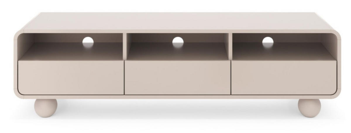 TV-LOWBOARD Kaschmir ALBI Auf Rundem Fuß 160 cm - Ecru, Holzwerkstoff (160/44/39cm) - Sepro Meble