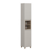 HOCHSCHRANK Elnor Greige/Eiche 30 x 170 cm mit 2 Türen - Greige/Eichefarben, Holzwerkstoff (30/170/30cm) - Vicco