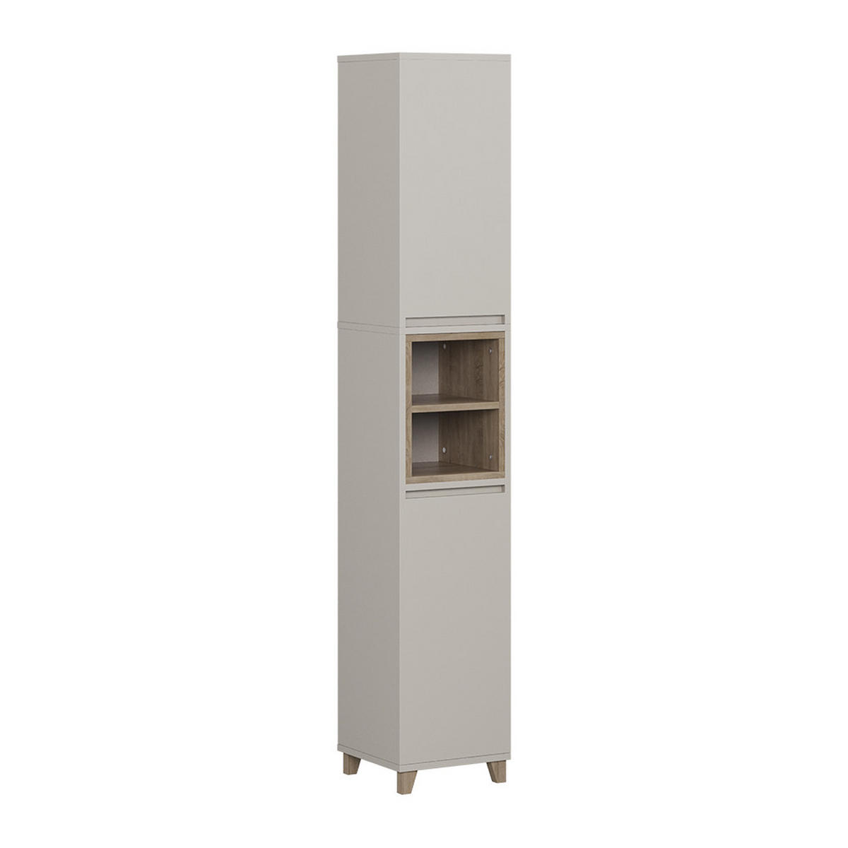 HOCHSCHRANK Elnor Greige/Eiche 30 x 170 cm mit 2 Türen - Greige/Eichefarben, Holzwerkstoff (30/170/30cm) - Vicco