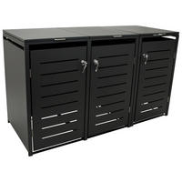 MÜLLTONNENVERKLEIDUNG Cambridge - Mülltonnenbox für 3 x 120 L - Stahl verzinkt, anthrazit - Grau, Metall (175/102/62cm) - TPFGarden